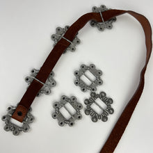 Load image into Gallery viewer, Handcrafted Brown Leather Concha Belt Size 32&quot; Removable Buckles
