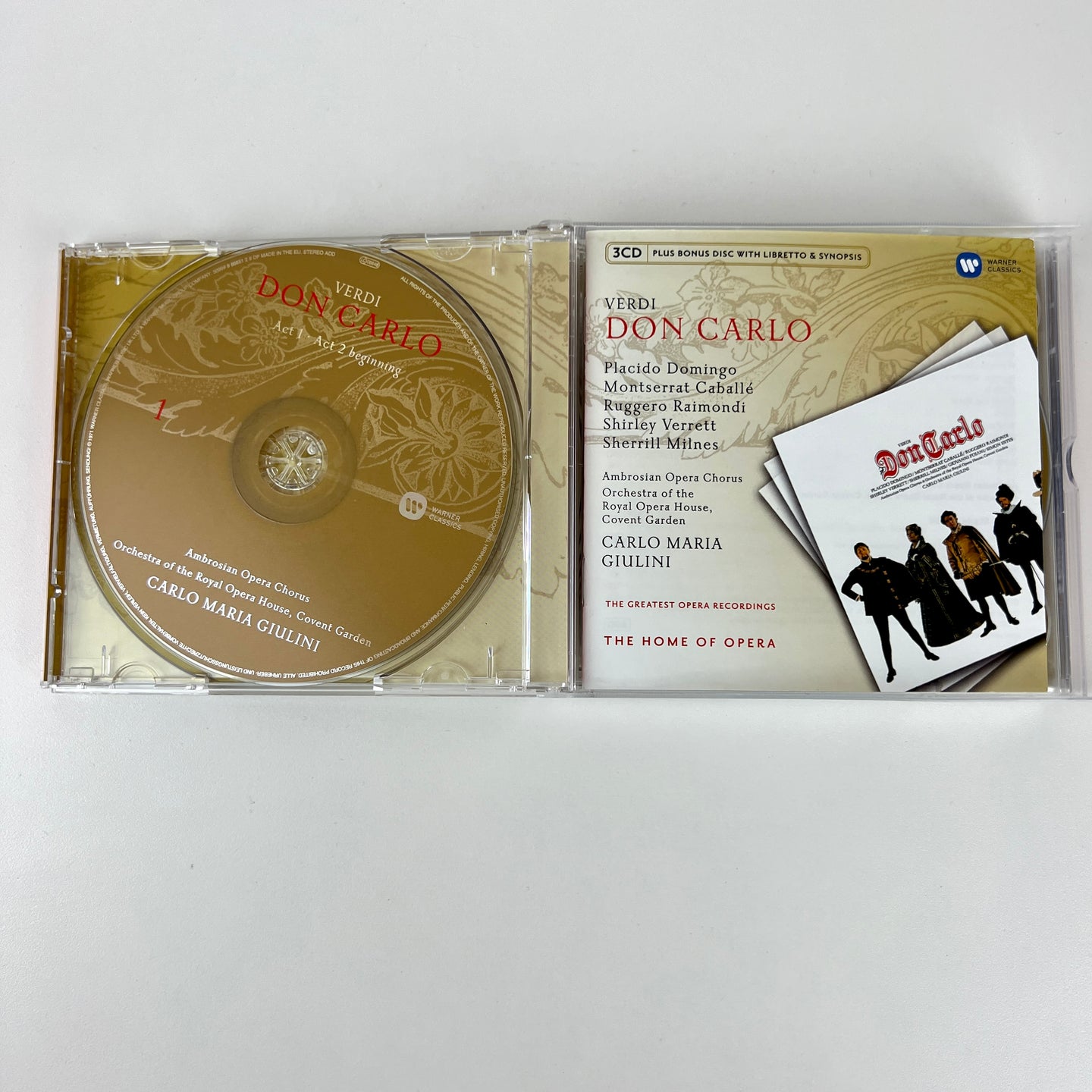 Verdi Don Carlo 3CD Plus Bonus Disc w Libretto & Synopsis