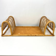 Load image into Gallery viewer, Vintage Bamboo Breakfast Tray with Newspaper Side Storage
