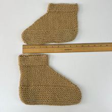 Load image into Gallery viewer, Vintage 70s Brown Crochet Knit House Slippers
