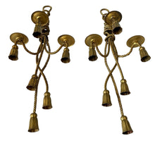 Load image into Gallery viewer, Antique Gold Candelabra Wall Sconce Pair 29”
