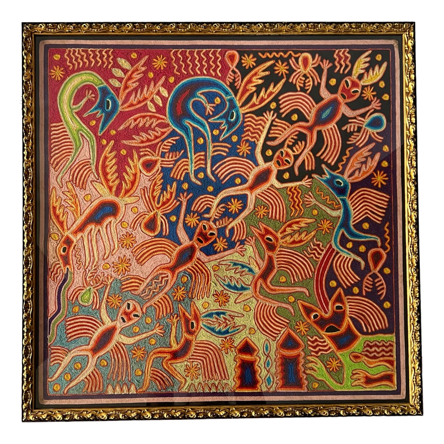 José Benítez Sánchez Story of Creation Original Yarn Painting Signed  25 x 25