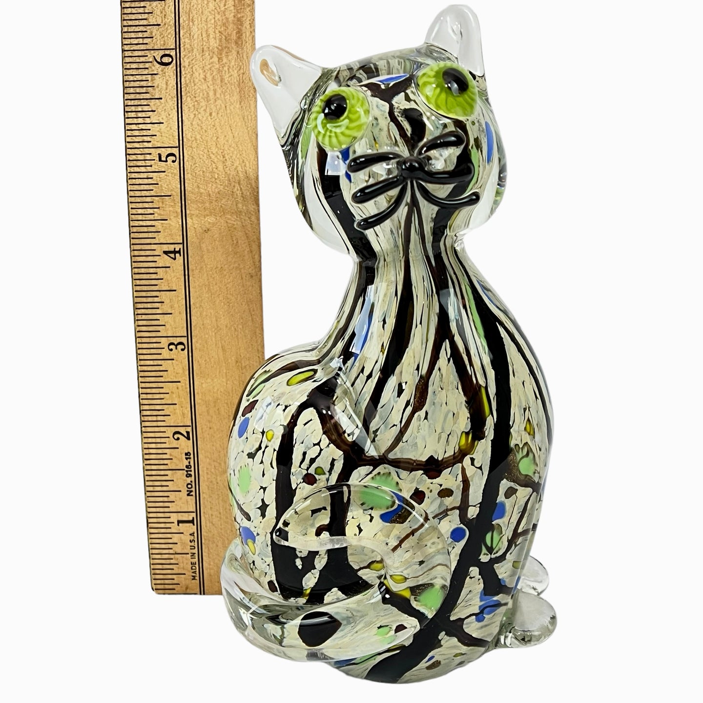 Vintage Glass Cat Paperweight