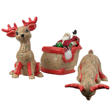 Load image into Gallery viewer, Kimple Christmas Hand-Painted Santa Clause in Sleigh and Reindeer Set
