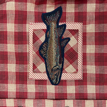 Load image into Gallery viewer, Vintage Red Plaid Button Up Shirt with trout pocket accent - Size 10
