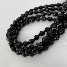 Load image into Gallery viewer, Antique Jet Black Beaded Mourning Necklace Extra Long 58&quot;
