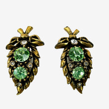 Load image into Gallery viewer, Mid Century Vintage Leaf Clip on Earrings by Coro.  Excellent vintage condition with a strong snap closure.   Processed within 1 business day (not included in shipping carrier’s estimated arrival time). Tracking uploaded immediately upon shipment.
