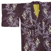 Load image into Gallery viewer, Purple Floral Kimono Robe Size Large
