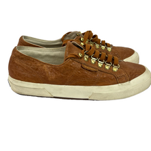 Load image into Gallery viewer, Superga Caravaggio Brown Leather Sneakers Men Size 7 Women Size 8.5
