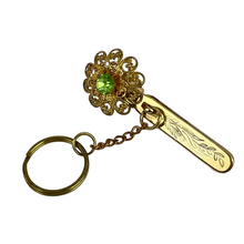 Load image into Gallery viewer, Vintage King&#39;s Key Finder Gold Filigree Keychain Clip
