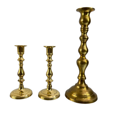 Load image into Gallery viewer, Vintage Brass Candlestick Trio
