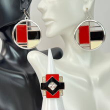 Load image into Gallery viewer, 80s Kenneth Jay Lane Geometric Earrings and Ring Set

