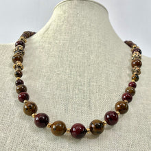 Load image into Gallery viewer, Vintage Polished Stone Bead Necklace 24&quot;
