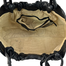 Load image into Gallery viewer, Nancy Gonzalez Black Pleated Crocodile Skin Shoulder Bag
