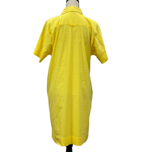 Load image into Gallery viewer, Vintage Yellow Shirtdress with Pockets Size Medium/Large Made in USA
