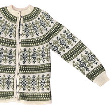 Load image into Gallery viewer, 50s Paul Mage Denmark Cardigan Sweater Handmade Fair Isle 100% Wool Size M
