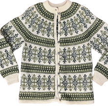 Load image into Gallery viewer, VTG Paul Mage Denmark Cardigan Sweater Handmade Fair Isle 100% Wool Size M
