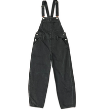 Load image into Gallery viewer, Levi&#39;s Baggy Fit Overalls - Women&#39;s  Size Small. Color: Dark Gray. 100% cotton.
