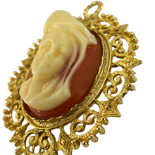 Load image into Gallery viewer, Vintage Raised Profile Cameo Pendant
