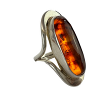 Load image into Gallery viewer, Vintage 925 Mexico Amber Ring Size 7
