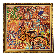 Load image into Gallery viewer, José Benítez Sánchez Original Huichol Yarn Painting Signed  25 x 25&quot;
