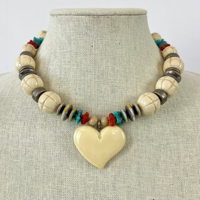 Heart Collar Women Necklace 15.5