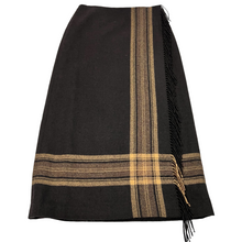 Load image into Gallery viewer, Dana Buchman Long Wool Wrap Pencil Skirt with Fringe Size 10
