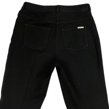 Load image into Gallery viewer, 90s St. John Mid Rise Black Jeans with Gold Logo Hardware Size 6
