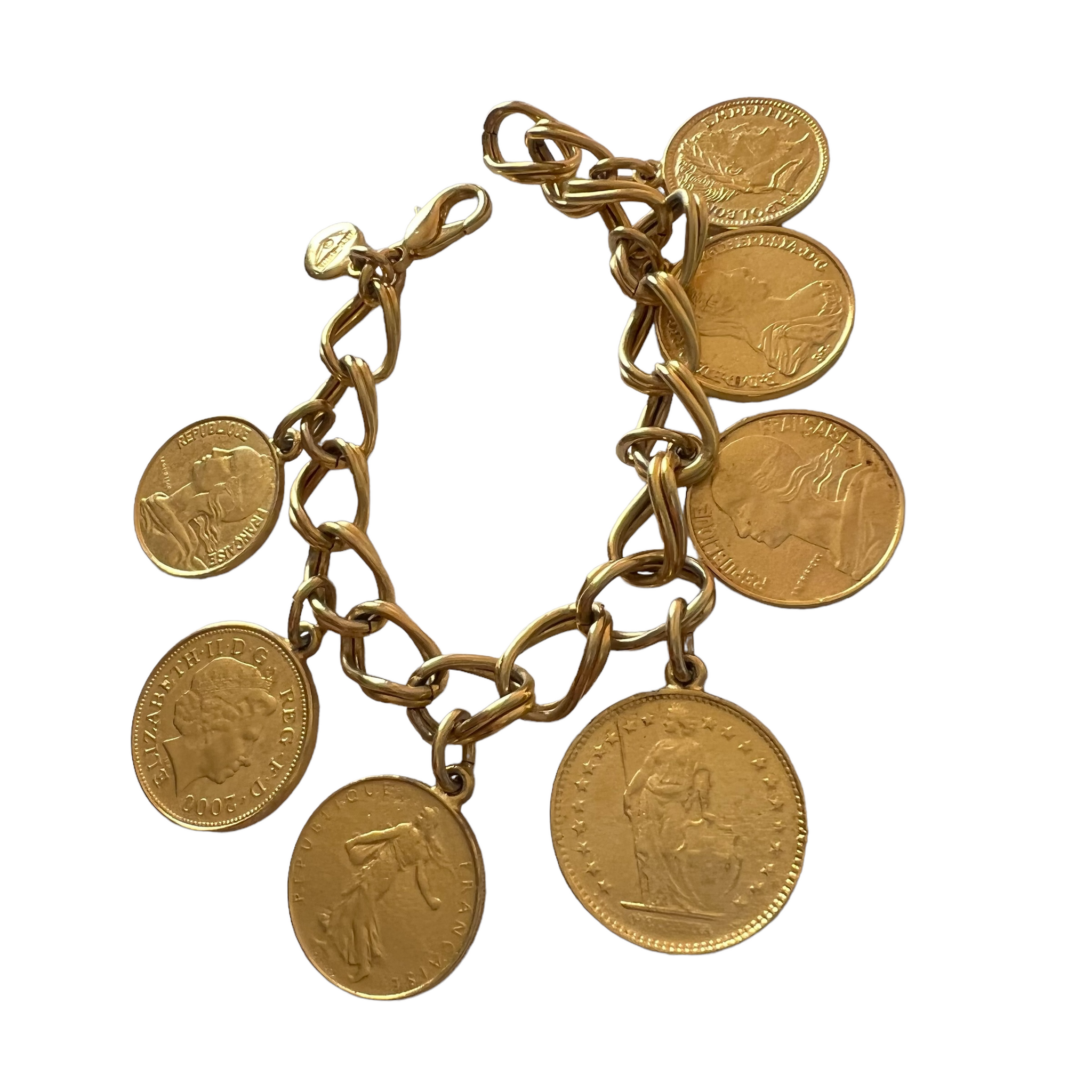 BEN-AMUN Glass Cabochon Coin Medallion Gold Vintage Necklace Gripoix - Etsy