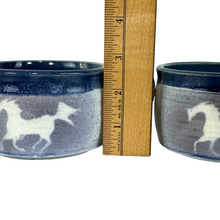 Load image into Gallery viewer, Blue Wild Horse Stoneware Pottery Mug Pair
