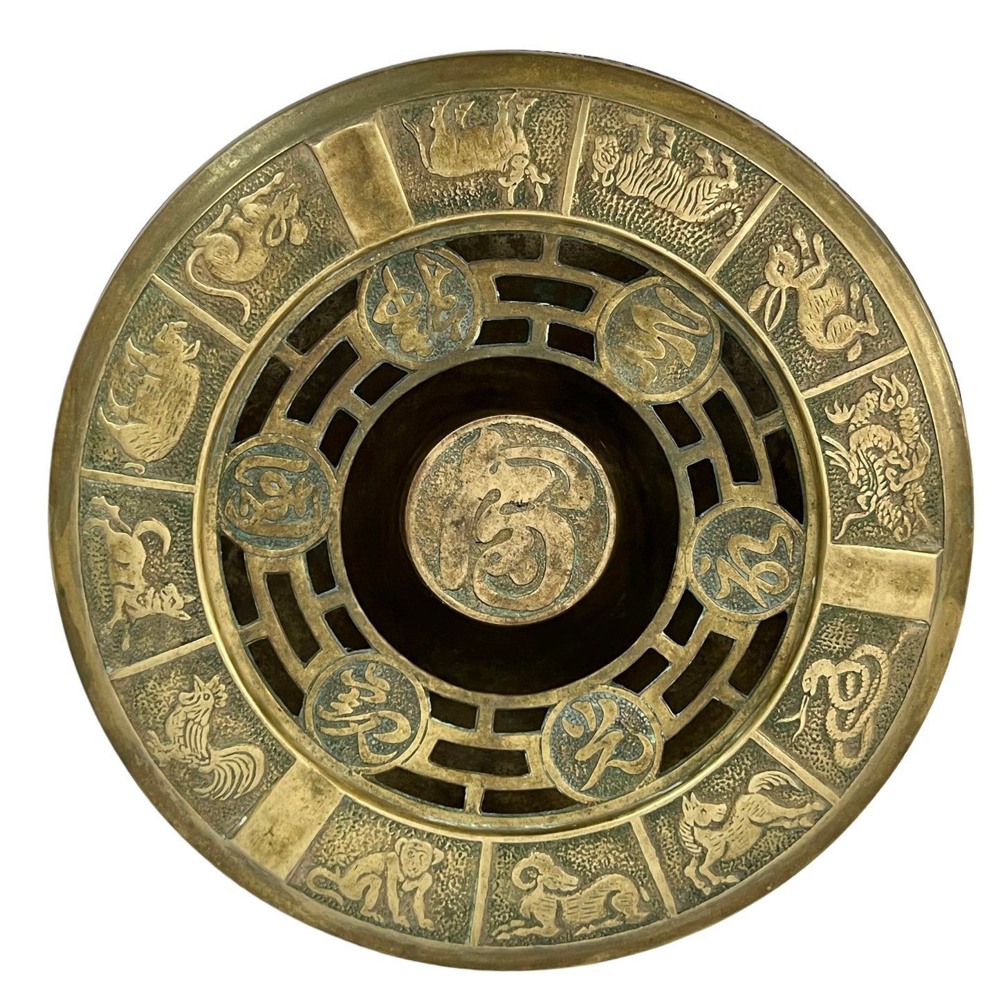 Vintage Astrological Brass Ashtray
