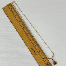 Load image into Gallery viewer, Antique 14-karat gold Art Deco Necklace Blue Stone Pendant 19.5&quot;

