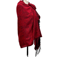 Load image into Gallery viewer, 100% Pashmina Paisley Print Fringed Wrap Scarf 76&quot;
