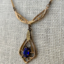 Load image into Gallery viewer, Antique blue stone Lavalier pendant
