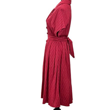 Load image into Gallery viewer, J. Peterman Fit and Flare Red Pinstripe Dress Size 8
