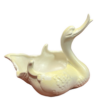 Load image into Gallery viewer, Vintage Hull Pottery Swan Planter #23 Ivory White Satin
