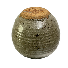 Load image into Gallery viewer, Signed Round Glazed Stoneware Pottery Vase
