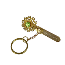 Load image into Gallery viewer, Vintage King&#39;s Key Finder Gold Filigree Keychain Clip
