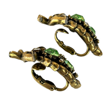 Load image into Gallery viewer, Vintage 60s Coro Leaf Clip on Mid-Century Women&#39;s Earrings 1 1/4&quot;
