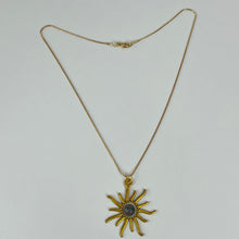 Load image into Gallery viewer, Handcrafted Sunburst Pendant Necklace Gold Plated
