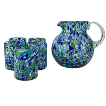 Load image into Gallery viewer, Vintage Studio Art Glass Pitcher &amp; Drinking Glass Set
