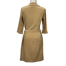 Load image into Gallery viewer, Vintage Faux Suede Camel Shirt Dress Size 8P
