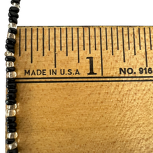 Load image into Gallery viewer, Antique Black Seed Bead Station Necklace Extra Long 60&quot;

