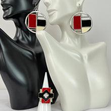 Load image into Gallery viewer, 80s Kenneth Jay Lane Geometric Earrings and Ring Set
