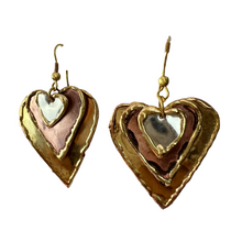 Load image into Gallery viewer, Vintage Dangle Heart Earrings
