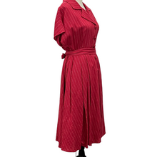 Load image into Gallery viewer, J. Peterman Fit and Flare Red Pinstripe Dress Size 8
