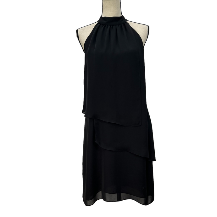 Laundry by Shelli Segal Black Chiffon Halter Dress Size 10