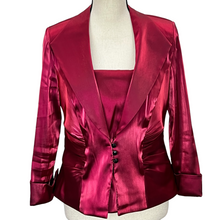 Load image into Gallery viewer, Y2K Metallic Women Red Blazer and Tank Set Size 10
