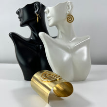 Load image into Gallery viewer, Ben Amun MMA Cuff Bracelet &amp; Dangle Earrings Set 24 kt Gold Electroplated Brass
