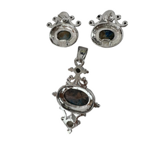 Load image into Gallery viewer, Blue Pendant &amp; Earrings Fashion Jewelry Set
